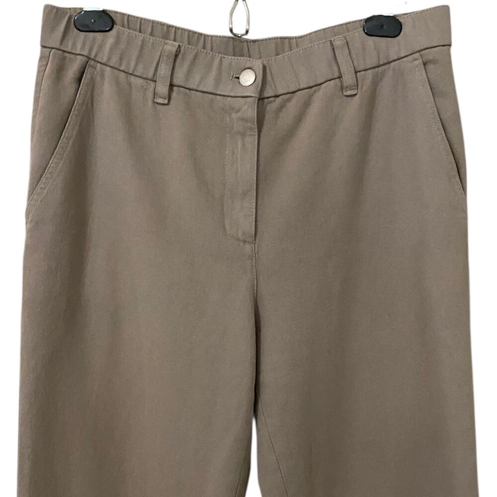Eileen Fisher Garment-Dyed Utility Organic Cotton Tapered Pant Small Taupe Gray - Picture 6 of 13